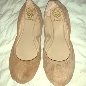 Vince Camuto Nude Suede Flats